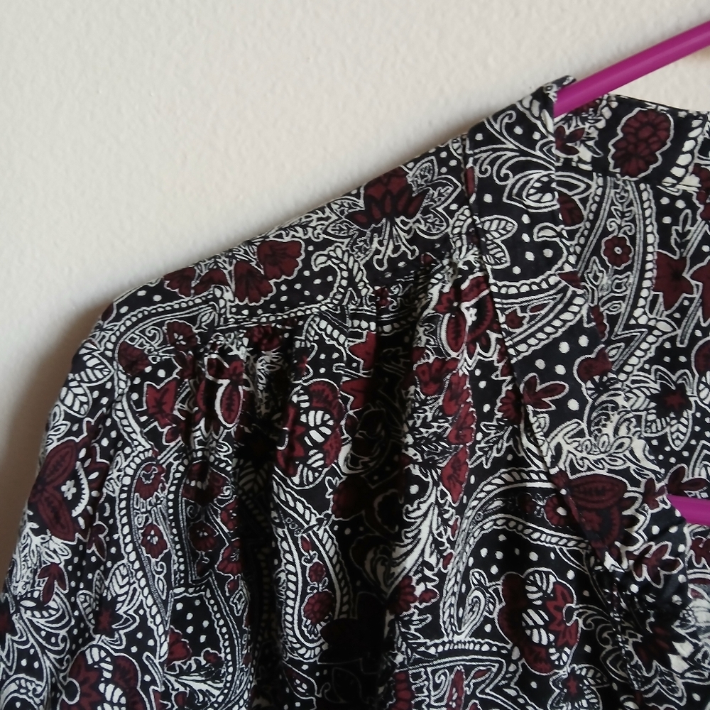 C Est 1946 Shirt Womens 22/24W Button 3/4 Sleeve Paisley top - Picture 6 of 11
